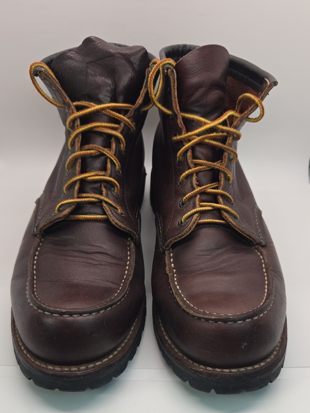 Red Wing Shoes Rare Men's 6" Brown Leather Moc Toe Work Boots 4183 Size 10